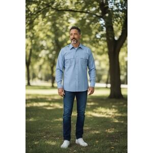 Elbeco Paragon Plus Uniform Shirt Men's‎ 15 32/33 Light Blue Long Sleeve NWT